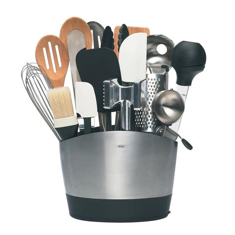 oxo stainless steel kitchen utensil holder